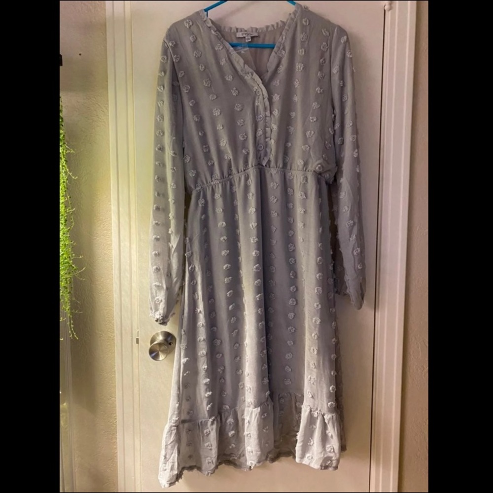 Baltic Born Mila Gray Swiss Dot Dress